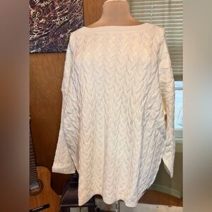 Peace Love World Cable Knit Sweater - Vanilla (Size 3X)